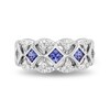 Thumbnail Image 4 of Enchanted Disney Ultimate Princess Celebration 3.0mm Tanzanite and 1/3 CT. T.W. Diamond Art Deco Band in 14K White Gold