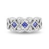 Thumbnail Image 3 of Enchanted Disney Ultimate Princess Celebration 3.0mm Tanzanite and 1/3 CT. T.W. Diamond Art Deco Band in 14K White Gold