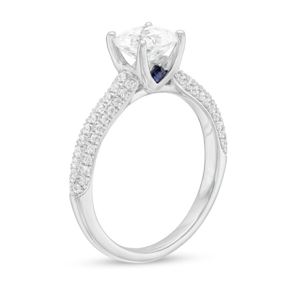 Vera Wang Love Collection 1-1/4 CT. T.w. Certified Cushion-Cut Diamond Engagement Ring in 14K White Gold (I/Si2)