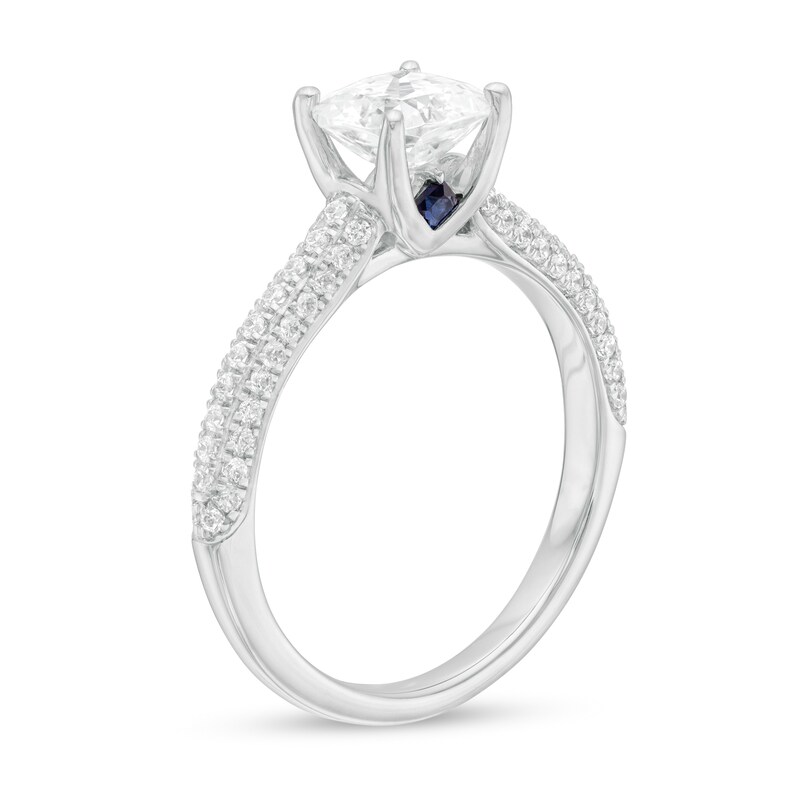 Main Image 3 of Vera Wang Love Collection 1-1/4 CT. T.W. Certified Cushion-Cut Diamond Engagement Ring in 14K White Gold (I/SI2)