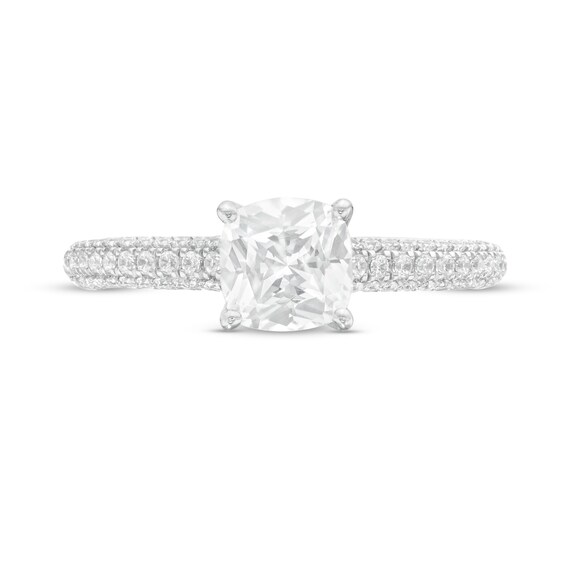 Vera Wang Love Collection 1-1/4 CT. T.w. Certified Cushion-Cut Diamond Engagement Ring in 14K White Gold (I/Si2)