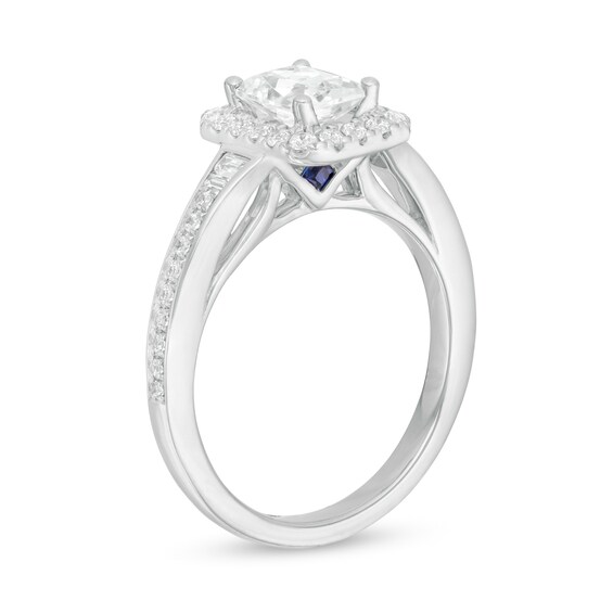 Vera Wang Love Collection 1-1/3 CT. T.w. Certified Emerald-Cut Diamond Frame Engagement Ring in 14K White Gold (I/Si2)