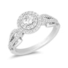Thumbnail Image 0 of Enchanted Disney Tiana 5/8 CT. T.W. Diamond Double Frame Split Shank Engagement Ring in 14K White Gold