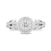 Thumbnail Image 4 of Enchanted Disney Tiana 5/8 CT. T.W. Diamond Double Frame Split Shank Engagement Ring in 14K White Gold