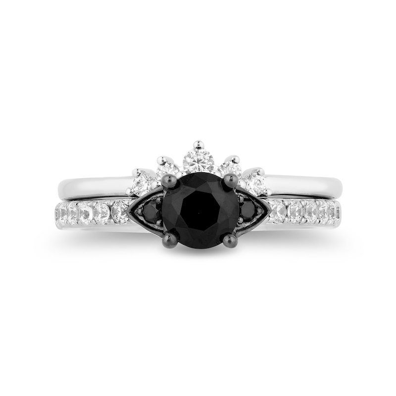 Main Image 3 of Enchanted Disney Villains Cruella De Vil 1-1/5 CT. T.W. Black Diamond Crown Bridal Set in 14K White Gold