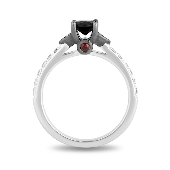 Enchanted Disney Villains Cruella De Vil 1-1/5 CT. T.W. Enhanced Black Diamond Crown Bridal Set in 14K White Gold Enchanted Disney Villains Cruella De Vil 1-1/5 CT. T.W. Enhanced Black Diamond Crown Bridal Set in 14K White Gold