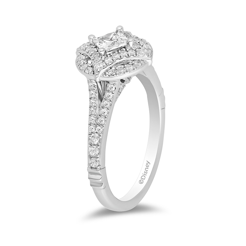 Main Image 2 of Enchanted Disney Ultimate Princess Celebration 1 CT. T.W. Princess-Cut Diamond Engagement Ring in 14K White Gold