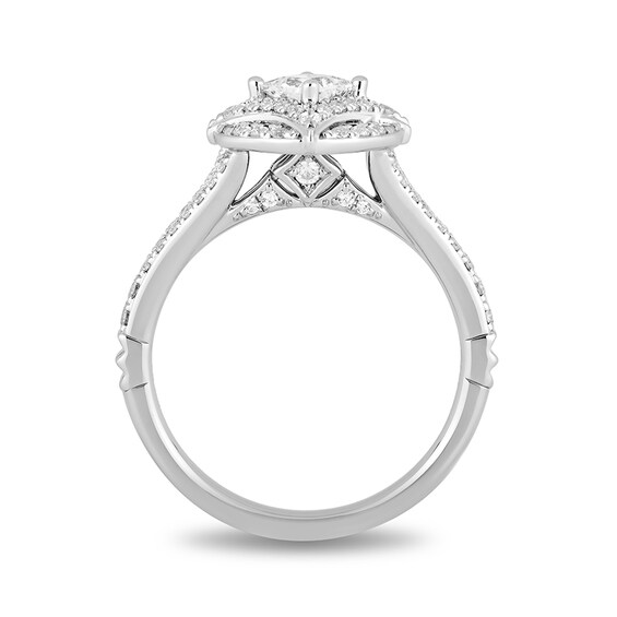 Enchanted Disney Ultimate Princess Celebration 1 CT. T.w. Princess-Cut Diamond Engagement Ring in 14K White Gold