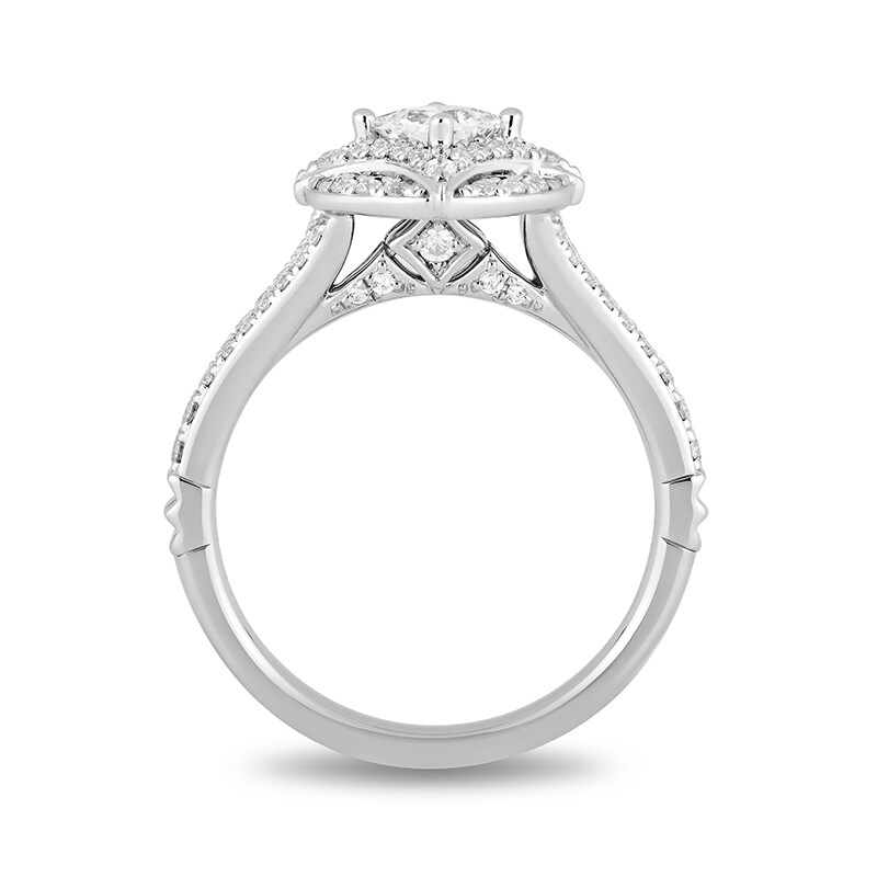 Main Image 3 of Enchanted Disney Ultimate Princess Celebration 1 CT. T.W. Princess-Cut Diamond Engagement Ring in 14K White Gold