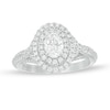 Thumbnail Image 1 of Vera Wang Love Collection 1 CT. T.W. Oval Diamond Double Frame Engagement Ring in 14K White Gold