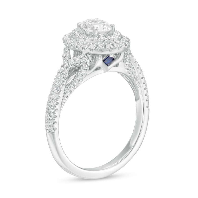 Main Image 3 of Vera Wang Love Collection 1 CT. T.W. Oval Diamond Double Frame Engagement Ring in 14K White Gold