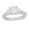 Thumbnail Image 1 of Vera Wang Love Collection 1-1/2 CT. T.W. Certified Princess-Cut Diamond Collar Engagement Ring in 14K White Gold (I/SI2)