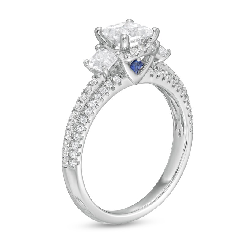 Main Image 3 of Vera Wang Love Collection 1-1/2 CT. T.W. Certified Princess-Cut Diamond Collar Engagement Ring in 14K White Gold (I/SI2)