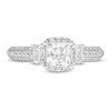 Thumbnail Image 4 of Vera Wang Love Collection 1-1/2 CT. T.W. Certified Princess-Cut Diamond Collar Engagement Ring in 14K White Gold (I/SI2)