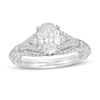 Thumbnail Image 1 of Vera Wang Love Collection 1-1/2 CT. T.W. Certified Oval Diamond Split Shank Engagement Ring in 14K White Gold (I/SI2)