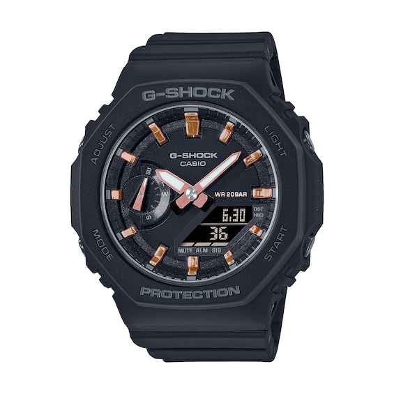 Womenâs Casio S Series Black Resin Strap Watch with Black Dial (Model: Gmas2100-1A)