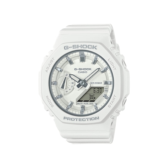 Womenâs Casio G-Shock S Series White Resin Strap Watch with White Dial (Model: Gmas2100-7A)