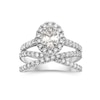 Thumbnail Image 0 of 2-1/4 CT. T.W. Oval Diamond Frame Criss-Cross Bridal Set in 14K White Gold