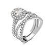 Thumbnail Image 1 of 2-1/4 CT. T.W. Oval Diamond Frame Criss-Cross Bridal Set in 14K White Gold