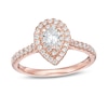 Thumbnail Image 0 of 7/8 CT. T.W. Pear-Shaped Diamond Double Frame Engagement Ring in 10K Rose Gold