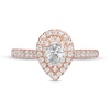 Thumbnail Image 3 of 7/8 CT. T.W. Pear-Shaped Diamond Double Frame Engagement Ring in 10K Rose Gold