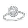 Thumbnail Image 1 of 7/8 CT. T.W. Oval Diamond Double Frame Engagement Ring in 10K White Gold