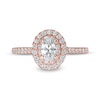 7/8 CT. T.W. Oval Diamond Double Frame Engagement Ring in 10K Rose Gold
