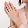 Thumbnail Image 2 of 1 CT. T.W. Pear-Shaped Diamond Double Frame Scallop Shank Engagement Ring in 10K White Gold