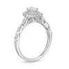 1 CT. T.W. Pear-Shaped Diamond Double Frame Scallop Shank Engagement Ring in 10K White Gold