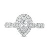 Thumbnail Image 4 of 1 CT. T.W. Pear-Shaped Diamond Double Frame Scallop Shank Engagement Ring in 10K White Gold