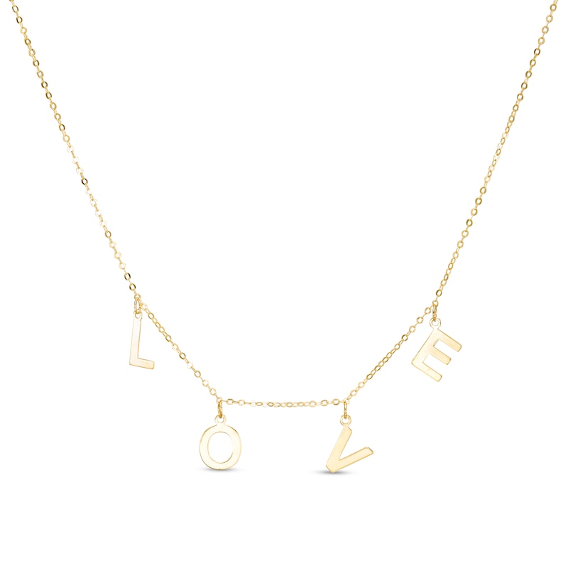 Main Image 1 of "LOVE" Letter Station Necklace in 10K Gold - 20"