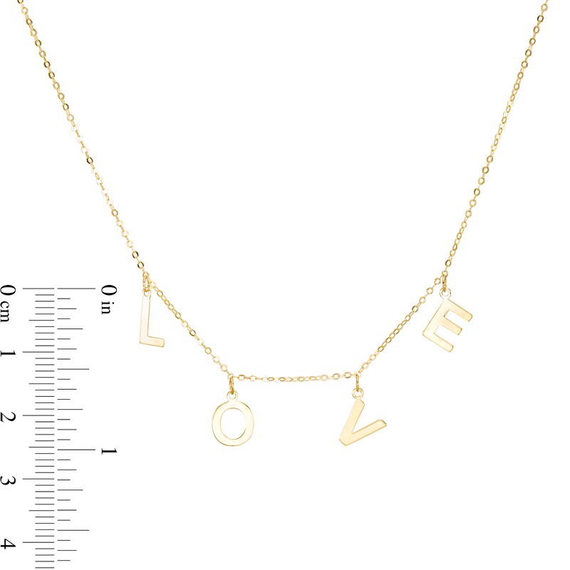 Main Image 3 of "LOVE" Letter Station Necklace in 10K Gold - 20"