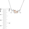 Thumbnail Image 3 of Diamond Accent &quot;Mom&quot; with Baby Feet Necklace in Sterling Silver and 10K Rose Gold