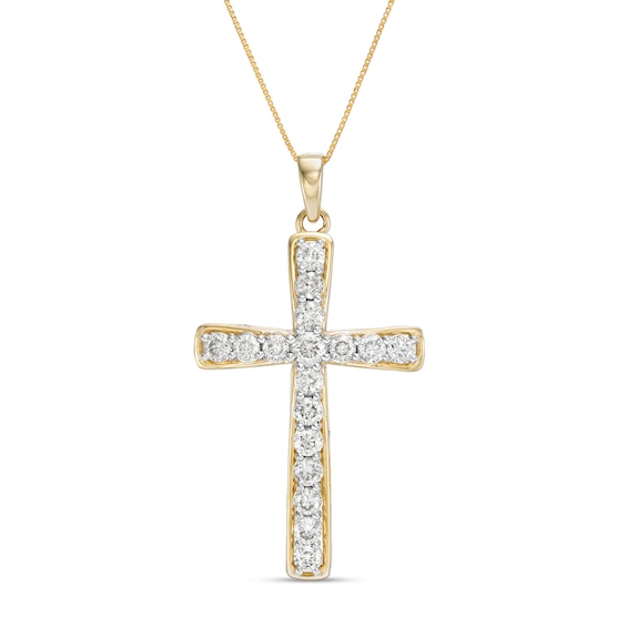 1 CT. T.w. Diamond Cross Pendant in 10K Gold