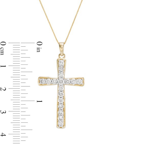 1 CT. T.w. Diamond Cross Pendant in 10K Gold