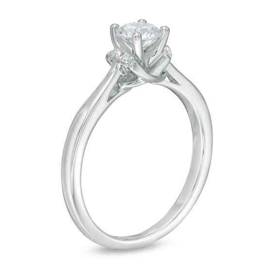 1/2 CT. T.w. Diamond Collar Engagement Ring in 14K White Gold (I/I2)