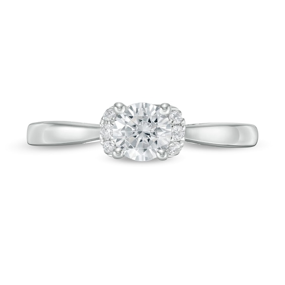 1/2 CT. T.w. Diamond Collar Engagement Ring in 14K White Gold (I/I2)