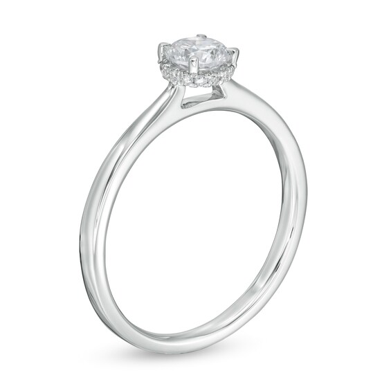 3/8 CT. T.w. Diamond Frame Engagement Ring in 14K White Gold (I/I2)