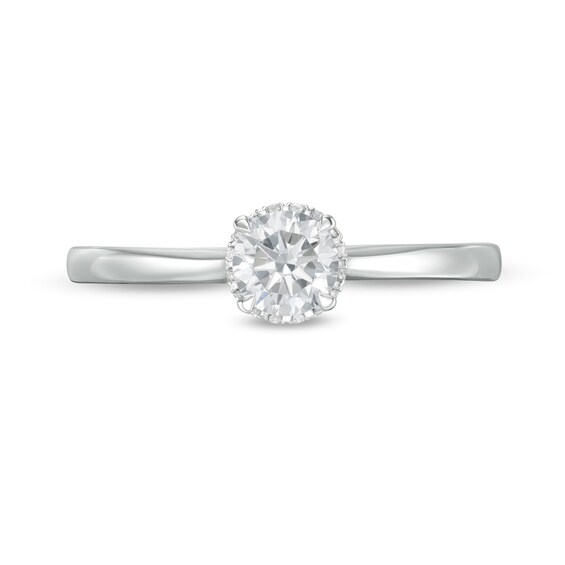 3/8 CT. T.w. Diamond Frame Engagement Ring in 14K White Gold (I/I2)