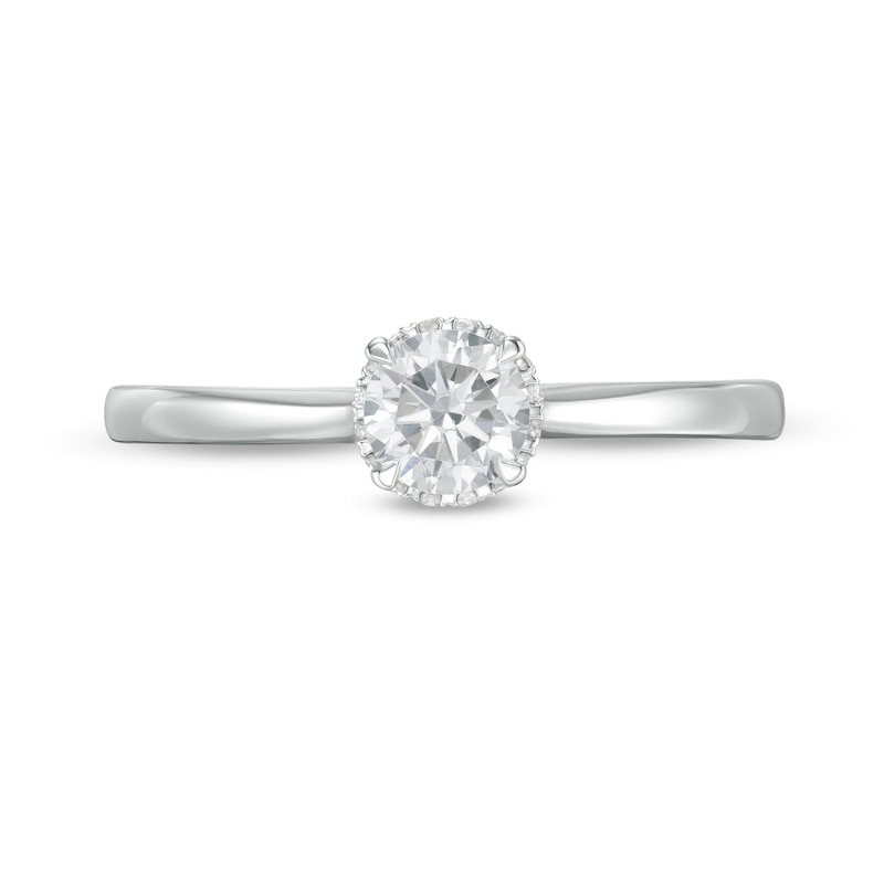 3/8 CT. T.W. Diamond Frame Engagement Ring in 14K White Gold (I/I2)
