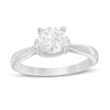 Thumbnail Image 1 of 1 CT. T.W. Certified Diamond Collar Engagement Ring in 14K White Gold (I/I2)