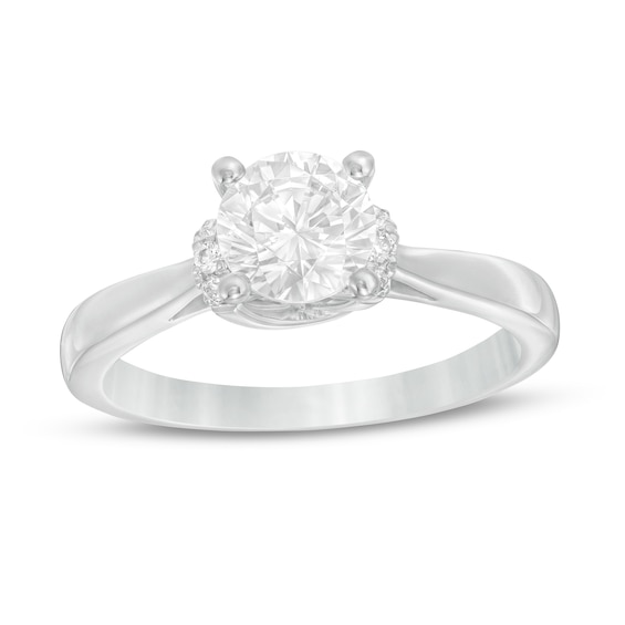 1 CT. T.w. Certified Diamond Collar Engagement Ring in 14K White Gold (I/I2)