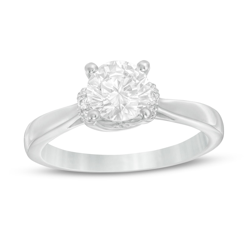 Main Image 1 of 1 CT. T.W. Certified Diamond Collar Engagement Ring in 14K White Gold (I/I2)