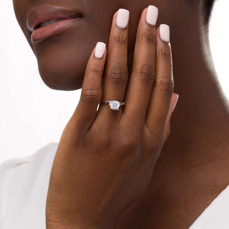 Main Image 2 of 1 CT. T.W. Certified Diamond Collar Engagement Ring in 14K White Gold (I/I2)