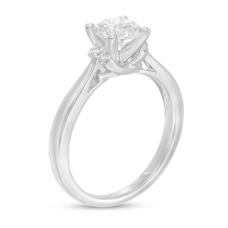 Main Image 3 of 1 CT. T.W. Certified Diamond Collar Engagement Ring in 14K White Gold (I/I2)