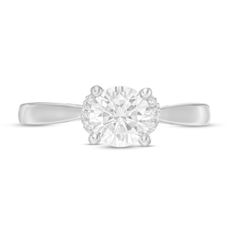 Main Image 4 of 1 CT. T.W. Certified Diamond Collar Engagement Ring in 14K White Gold (I/I2)