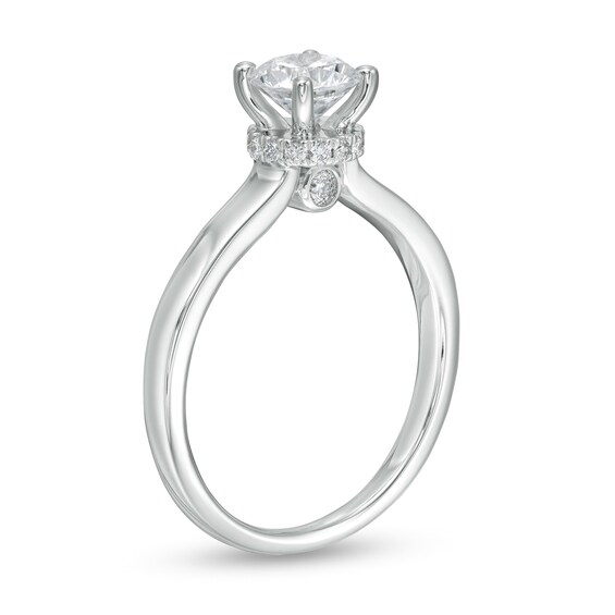 7/8 CT. T.w. Diamond Frame Engagement Ring in 14K White Gold (I/I2)