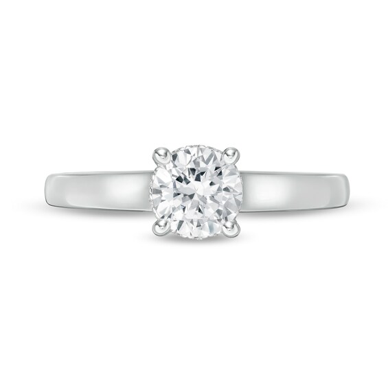 7/8 CT. T.w. Diamond Frame Engagement Ring in 14K White Gold (I/I2)