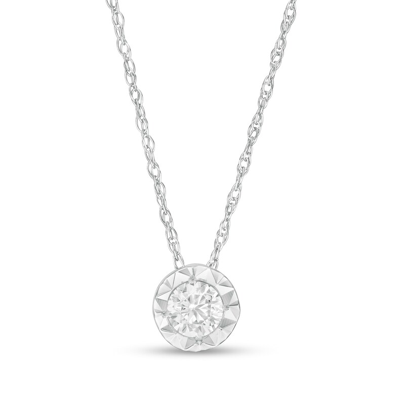 Main Image 1 of 1/6 CT. Diamond Solitaire Pendant in 10K White Gold (I/I3)