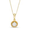 Thumbnail Image 0 of 1/6 CT. Diamond Solitaire Rope Frame Pendant in 10K Gold (I/I3)